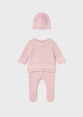 Set Primer Día Tricot Cuello Rosa Mayoral Estilo
