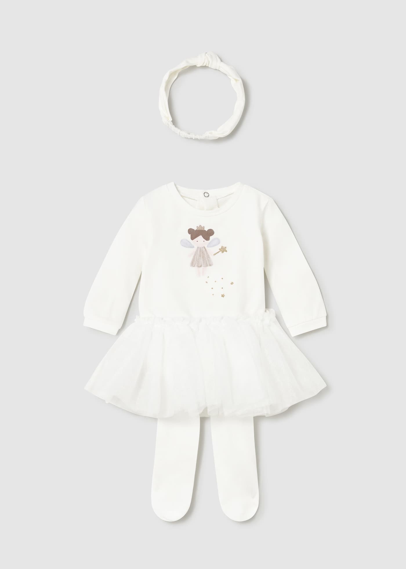 Conjunto Tutu Hadas con Balaca Blanco mayoral
