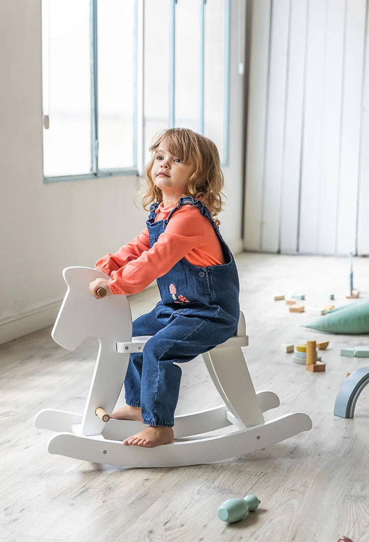 Conjunto para bebé con blusa salmón y overol de mezclilla con hongos – Boboli