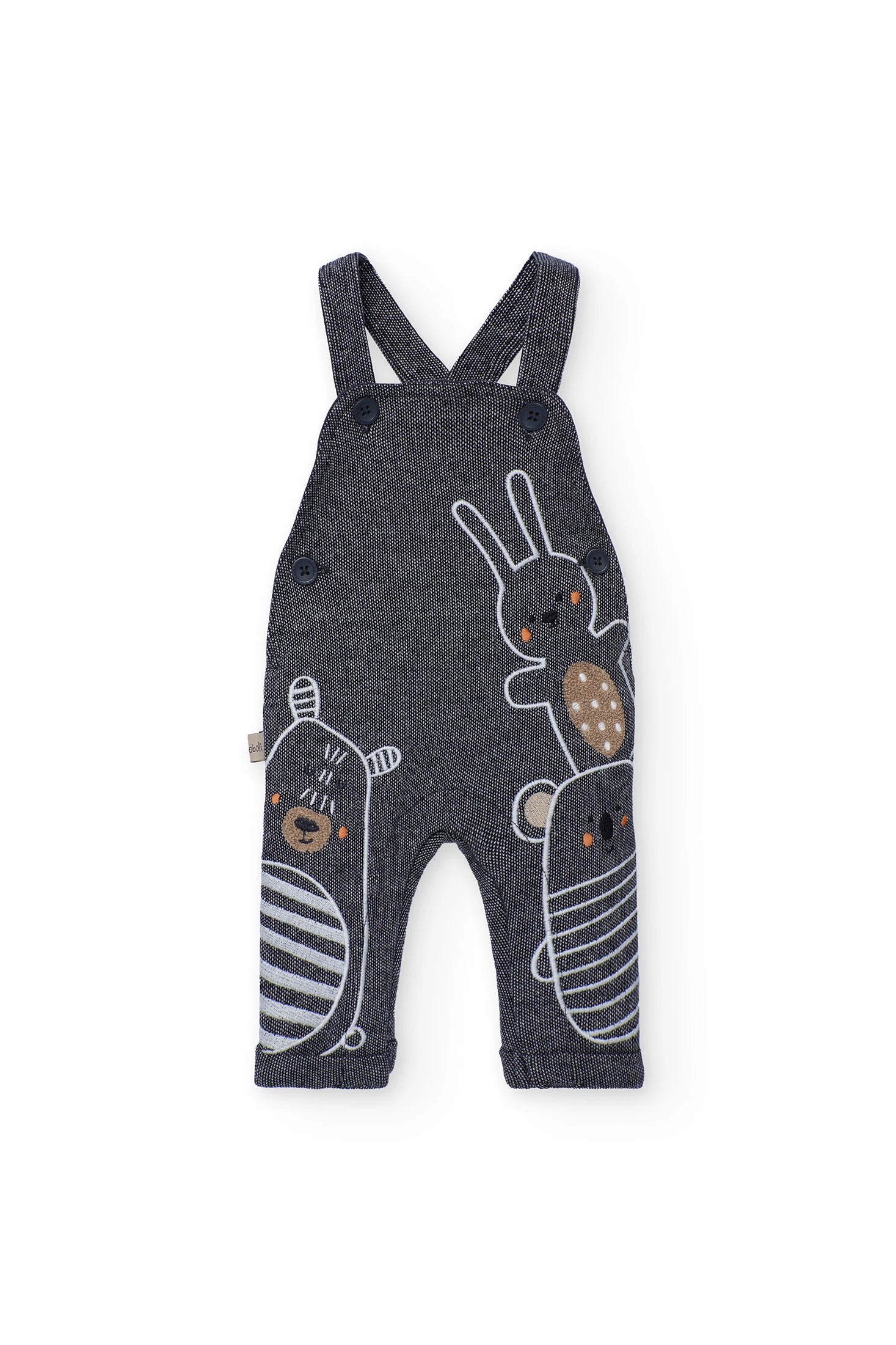 Conjunto bebé manga larga con bordado de animales tiernos