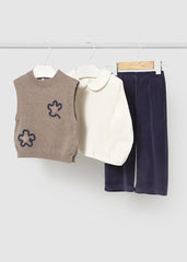 Conjunto 3 Piezas Chaleco Bordado Flor Mayoral Partes