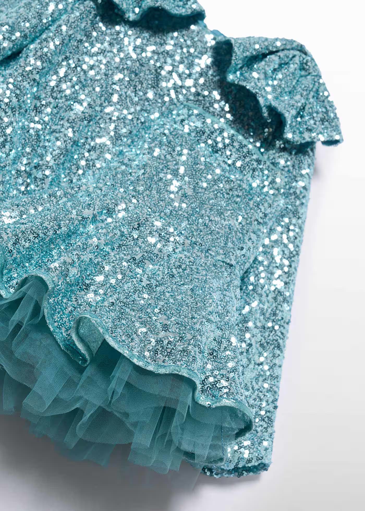 Conjunto Falda Lentejuelas Agua Azul Abel & Lula Detalle