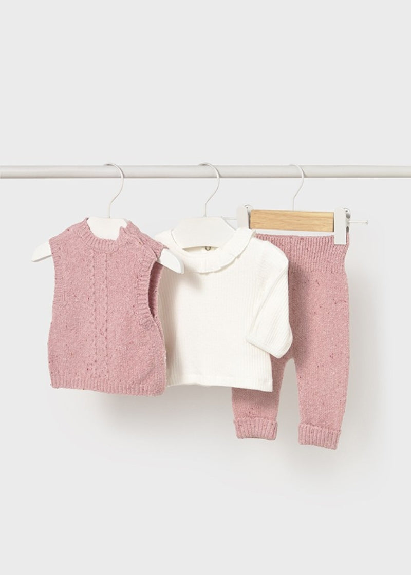 Conjunto Chaleco Tejido Rosa Mayoral