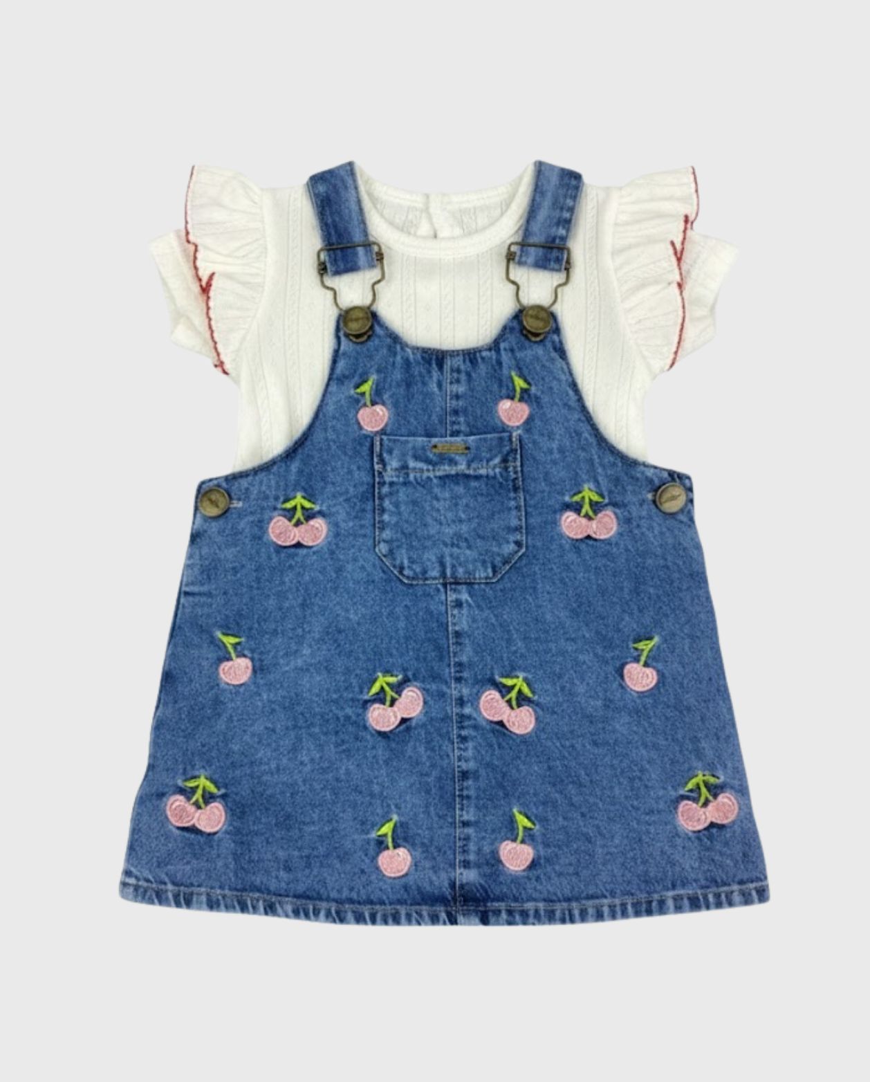 Conjunto Braga Denim Cerezas rosa