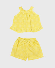 Conjunto Short Detalle Ojalillo amarillo