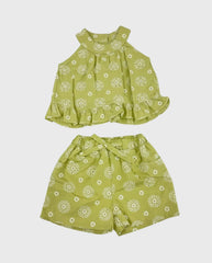 Conjunto Short Detalle Ojalillo verde