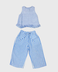 Conjunto Pantalón y Blusa Rayas azul