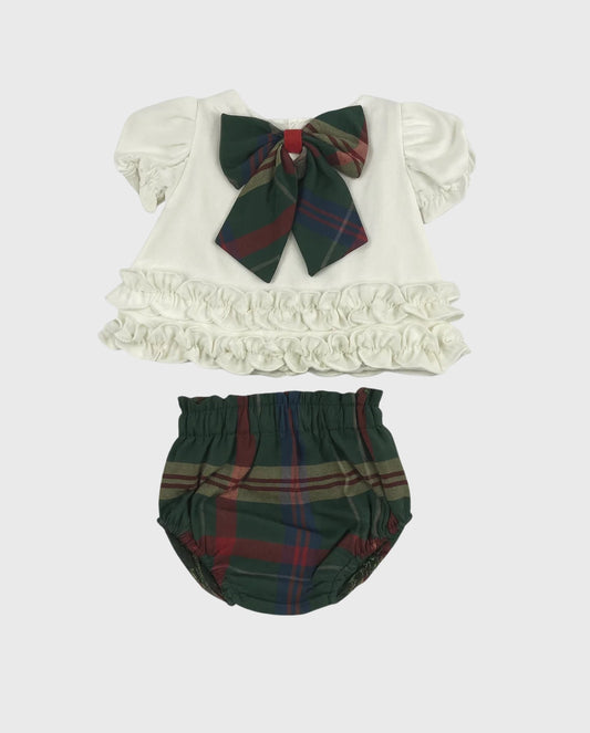 Conjunto Panty Cuadros Verde Rojo