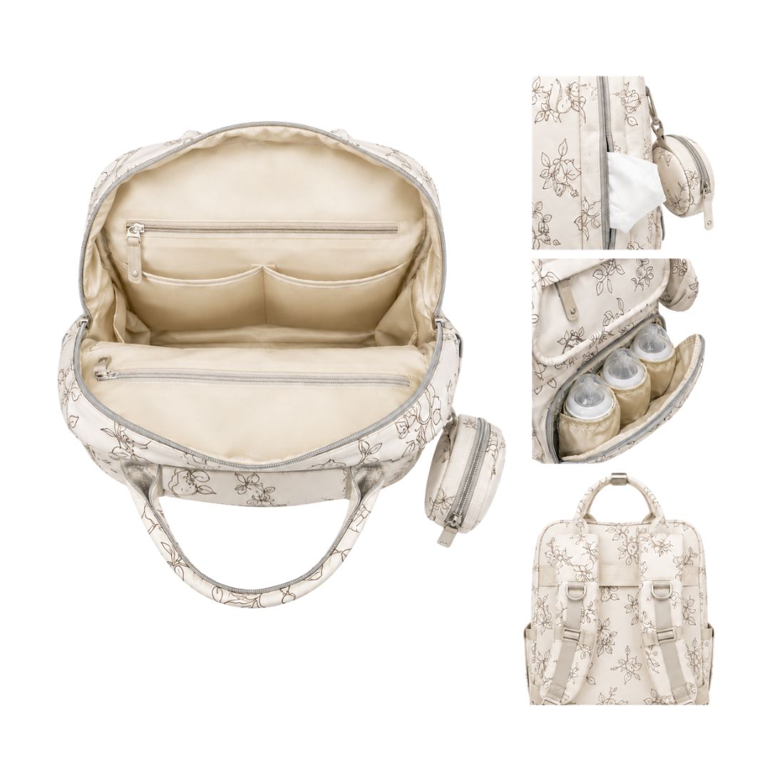 Pañalera Morral Estampado Crema Ardilla Pupi estilo