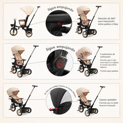 Triciclo Multifuncional 7 en 1 Beige Bebé a Niño
