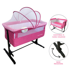 Cuna Colecho Happy Baby Mix Rosa