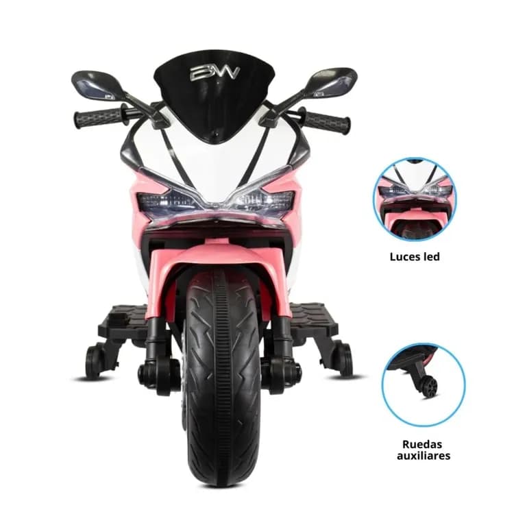 Detalle de luces LED y diseño deportivo Ducati para niñas