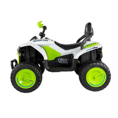 Cuatrimoto infantil 12V blanca con 4 motores y luces LED