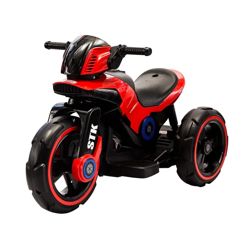 Moto montable eléctrica infantil Star Trek roja con luces y 3 ruedas