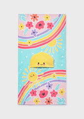 Toalla con Capota Estampado Arcoíris Azul Mayoral diseño