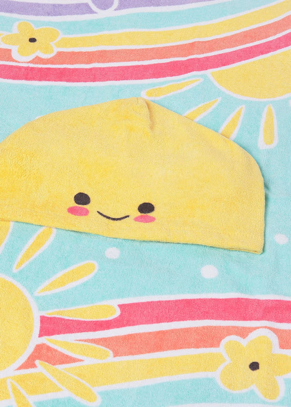 Toalla con Capota Estampado Arcoíris Azul Mayoral detalle