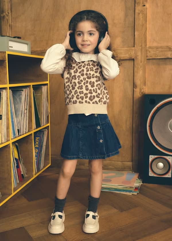 Falda Plisada Denim Estrellas Mayoral