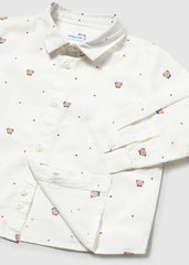Camisa Manga Larga Estampado Osos Blanco Mayoral