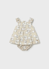 Vestido Estampado Corazones Beige Mayoral