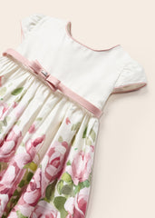 Vestido Estampado Rosas Bebé Rosa