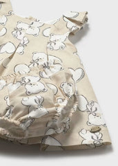 Vestido Estampado Corazones Beige Mayoral