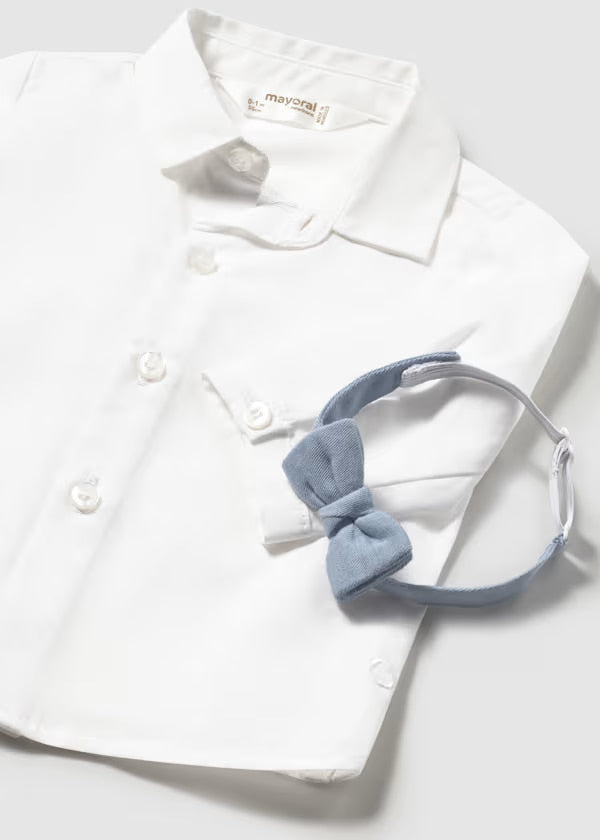 Camisa Manga Larga Corbatín Blanco Mayoral estilo