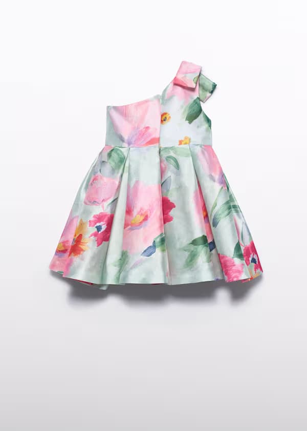 Vestido Moño Estampado Flores Chicle Abel & Lula estilo