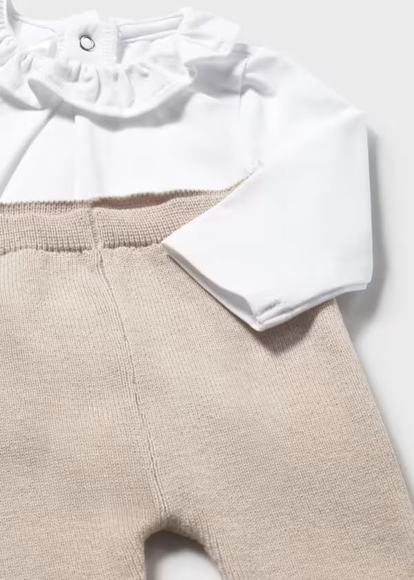 Primer Día Tricot Combinado Puntos Beige Mayoral detalle