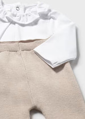 Primer Día Tricot Combinado Puntos Beige Mayoral detalle