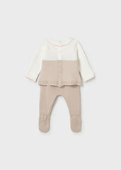 Primer Día Tricot Cuello Puntos Beige Mayoral detalle