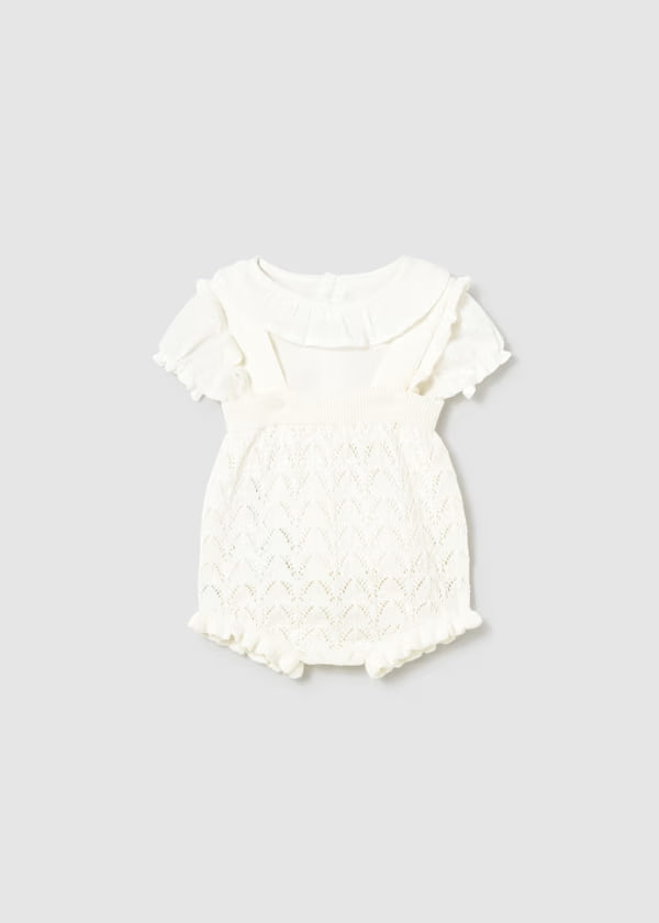 Conjunto Body en Tricot y Blusa Blanco Mayoral 