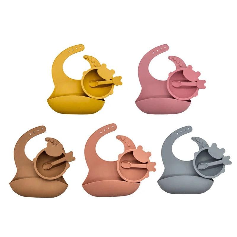 Set 3 Piezas De Alimentación En Silicona Oso