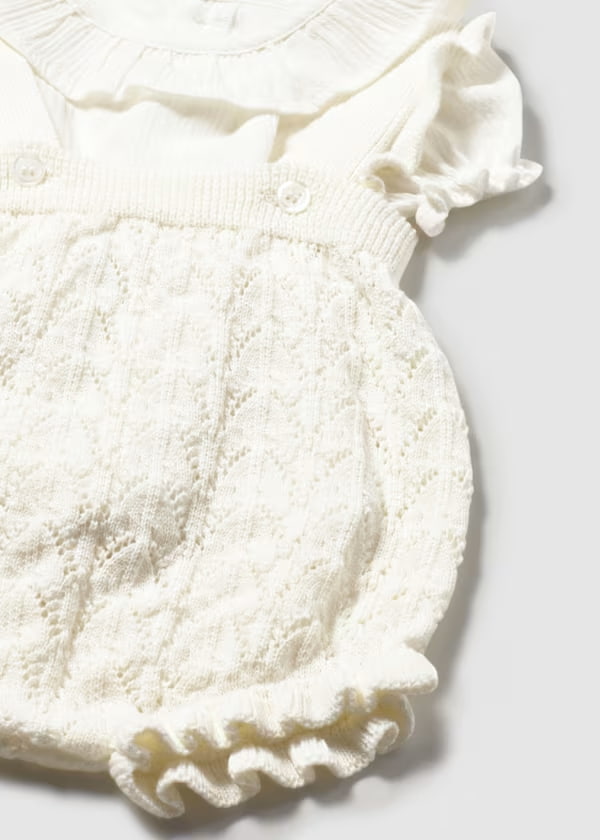 Conjunto Body en Tricot y Blusa Blanco Mayoral detalle