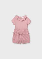 Conjunto Short y Body Cuello Bolero Rosa Mayoral