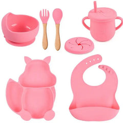 Set Vajilla Silicona Figura Ardilla
