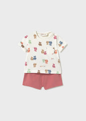 Conjunto Bermuda Osos Terracota Mayoral