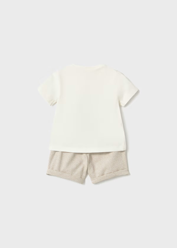 Conjunto Bermuda Osos Beige Mayoral 