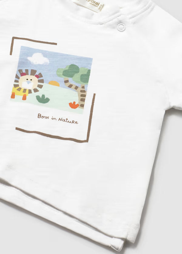 Set 2 Camisetas Estampado Nature Amarillo Mayoral blanco