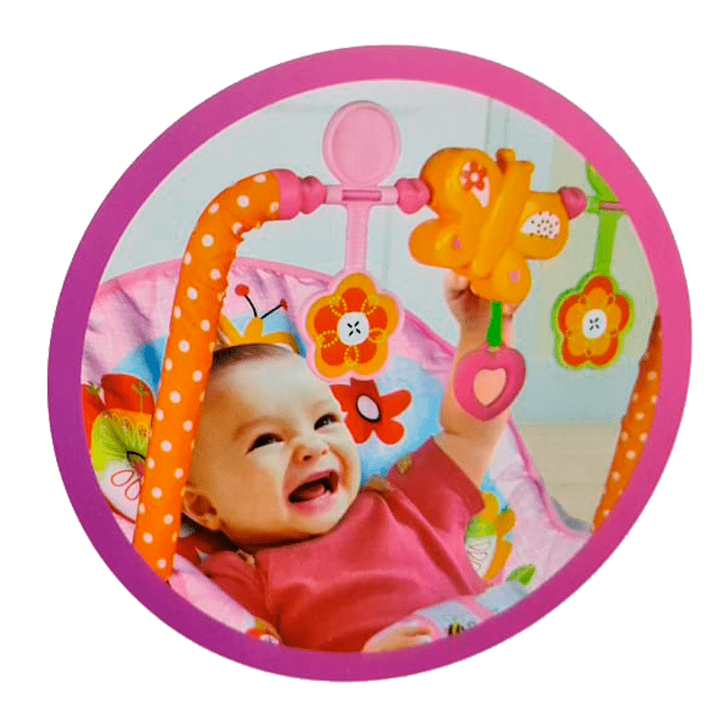 Silla Mecedora Vibradora Musical Conejo Rosa  detalle