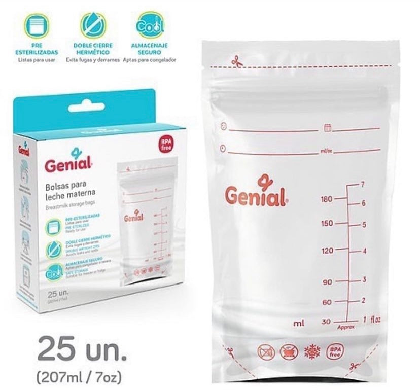 Bolsas Recolectoras De Leche Materna 25 Unidades Genial