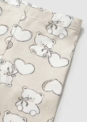 Conjunto Leggins Estampado con Balaca Corazones Beige Mayoral 
