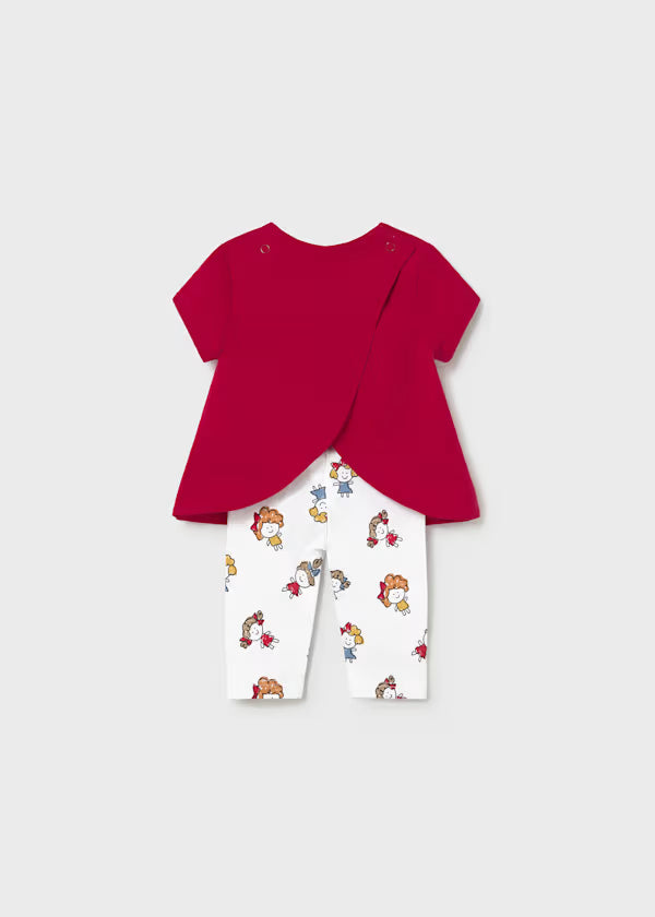 Conjunto Leggins Estampado Muñeca Rojo Mayoral estilo