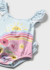 Vestido de Baño Enterizo Estampado Arcoíris Azul Mayoral