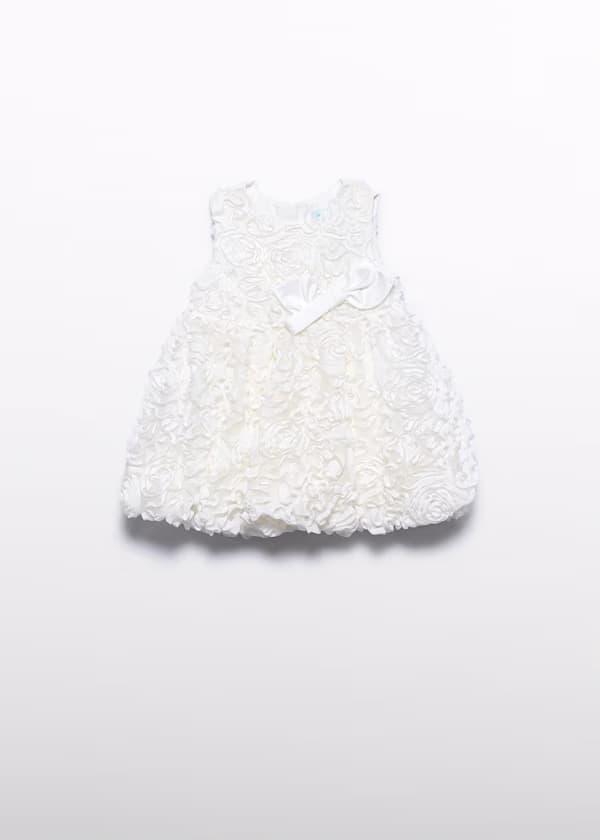 Vestido Tul Relieve Rosas Blanco Abel & Lula diseño