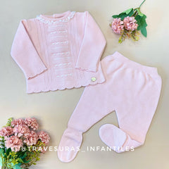 Conjunto Tricot Rosa Primer Dia Martin Aranda