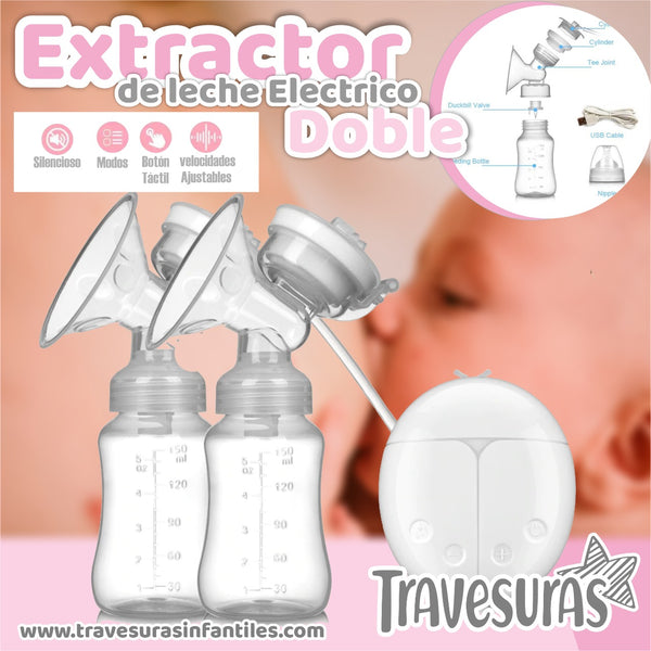 Extractor Eléctrico Doble De Leche Materna Only Baby Blanco