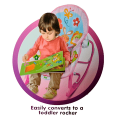 Silla Mecedora Vibradora Musical Conejo Rosa  bebe