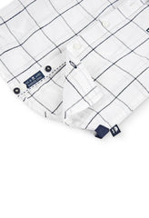 Camisa Lino Manga Corta Cuadros Boboli