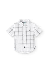 Camisa Lino Manga Corta Cuadros Boboli