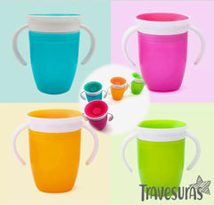 Vaso Antiderrames Con Asas 360° Colores